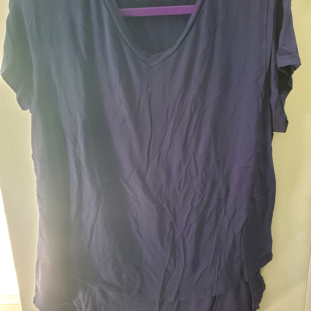 Latched Mama navy blue v-neck shirt